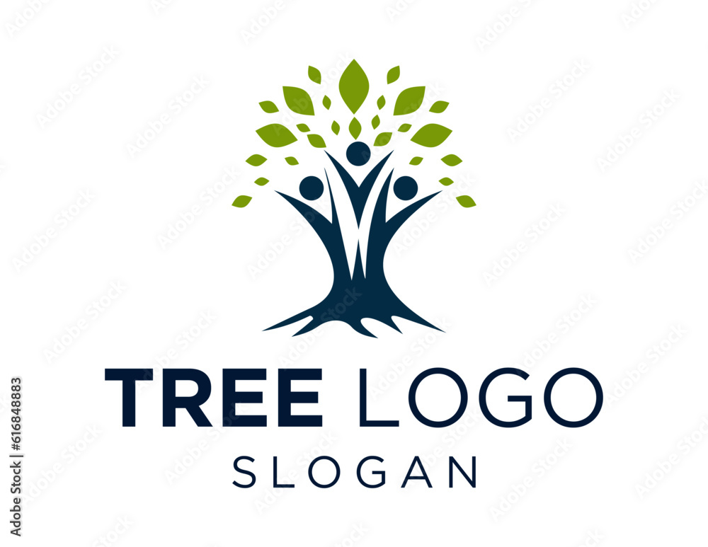 Poster logo design about tree on a white background. made using the coreldraw application.