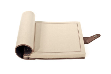 An open blank notebook