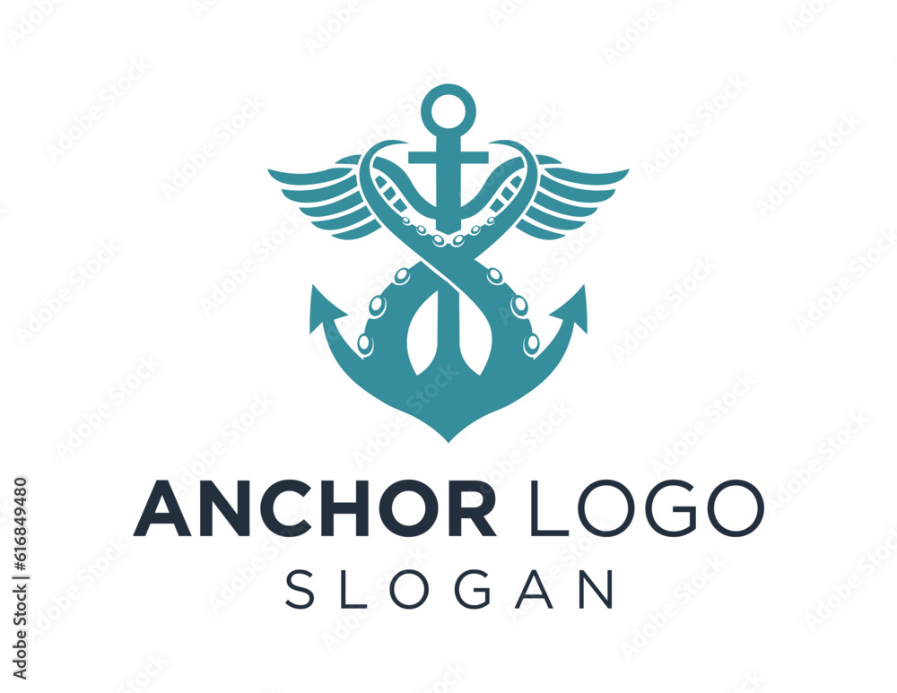 Poster logo design about anchor on a white background. made using the coreldraw application.