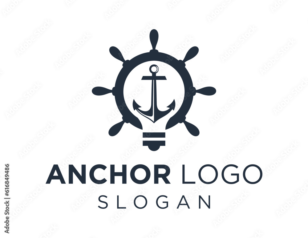 Poster logo design about anchor on a white background. made using the coreldraw application.