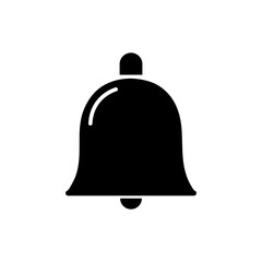 Bell icon vector flat symbol, Linear symbol with thin outline. The thickness is edited icon on white background..eps