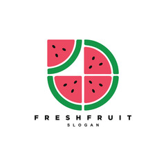 Circle geometric fresh watermelon logo design for your brand or business
