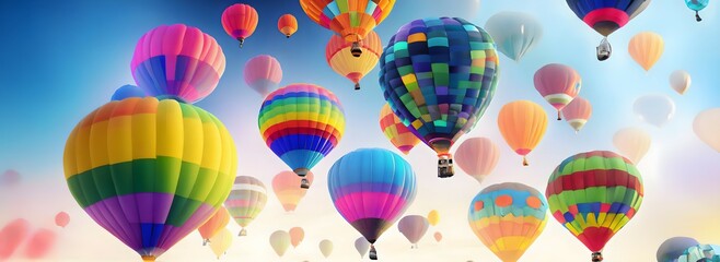 colorful balloons in the air
