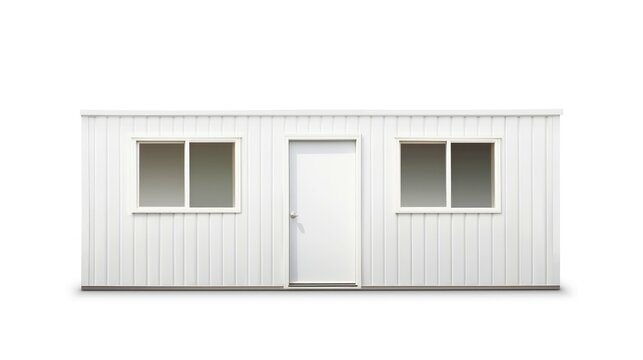 Mobile office buildings or container site office for construction site. Shipping container. Portable house and office cabins,Generative AI illustration