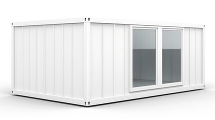 Obraz na płótnie Canvas Mobile office buildings or container site office for construction site. Shipping container. Portable house and office cabins,Generative AI illustration