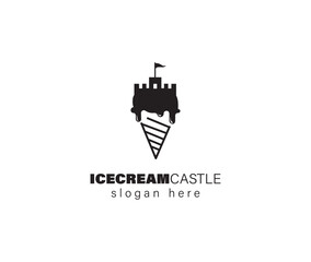 Melting ice cream Castle logo design