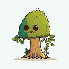 vector cute tree cartoon style