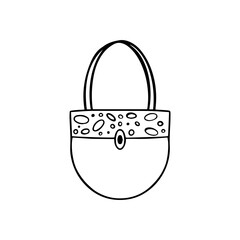 Beautiful doodle woman bag, great design for stickers, fashion journals and for any purposes