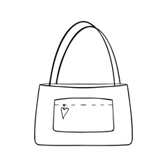Beautiful doodle woman bag, great design for stickers, fashion journals and for any purposes