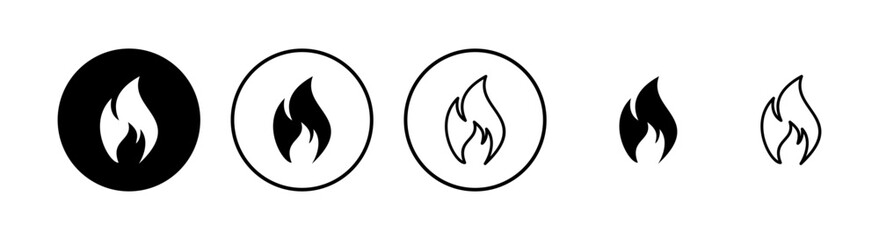 Fire icons set. Fire flame icon template.
