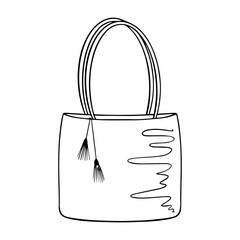 Beautiful doodle woman bag, great design for stickers, fashion journals and for any purposes