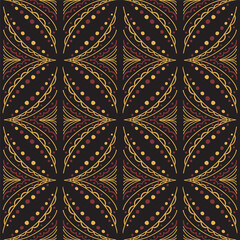 Vintage arabic pattern on black background