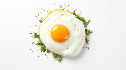 Fresh poached eggs on a white background
 - obrazy, fototapety, plakaty