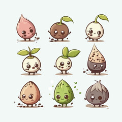 vector cute seed cartoon style