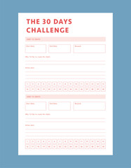 The 30 Days Challenge planner. (Sweet) 