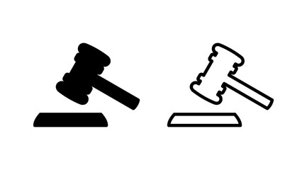 Gavel icon vector. judge gavel icon. auction hammer