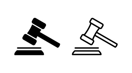 Gavel icon vector. judge gavel icon. auction hammer