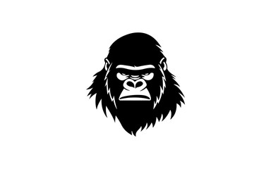 Head of gorilla shape isolated illustration with black and white style for template.