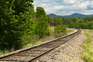 Fototapeta na wymiar Great Smoky Mountain Railroad near Bryson NC