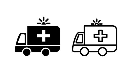 Ambulance icon vector. Ambulance car icon