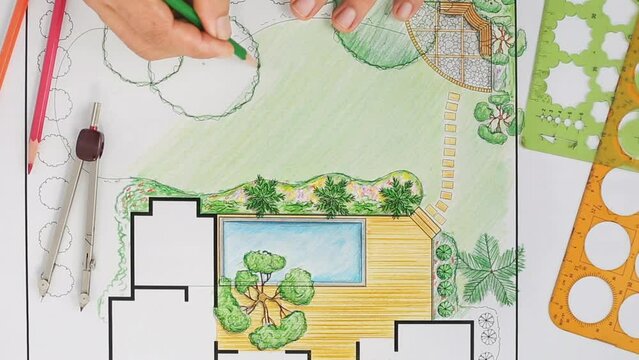 Student is learning garden design course.