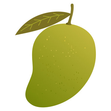 recommend clip art: Fresh Mango with Leaf Fruit Cartoon Illustration Flat Design