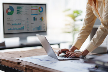 Business person process and workflow automation with flowchart. Business Analytics Workflow Process Project and Research Concept