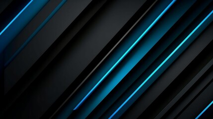 Futuristic web banner with modern black-blue abstract background