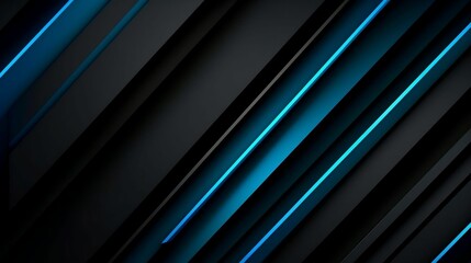 Obraz premium Futuristic web banner with modern black-blue abstract background