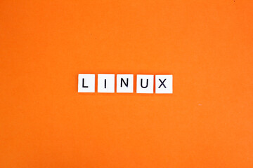 letters of the alphabet with the word linux. Internet concept. Linux is a family of open-source...