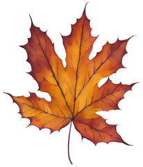 Watercolor autumn leaf.