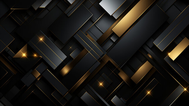 Indulge in opulent allure with a bold Abstract Geometric background in striking gold and black. This luxurious design exudes sophistication and adds a touch of elegance to any project. 