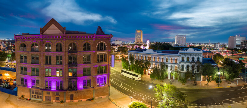 Los Angeles CA Historic Buildings At Dusk