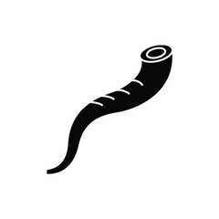 Yom Kippur Horn Shofar icon design. isolated on white background