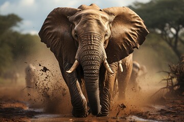 Fototapeta na wymiar Wildlife Sanctuary - Majestic Elephant in its Natural Habitat. Generative AI