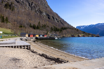 Sunnny spring day in Solvorn, Luster, Norway