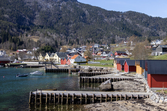 Sunnny spring day in Solvorn, Luster, Norway