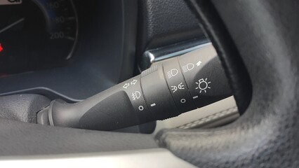 Close-up of Japan car light switch