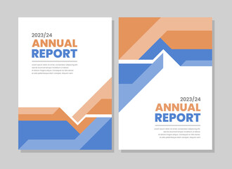 Flat design annual report business cover collection