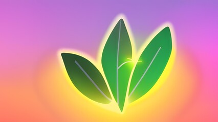 shiny iridescent gradient plant