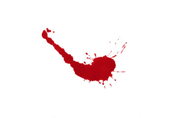 Blood splatters. Red blots of watercolor Realistic bloody splatters for Halloween Drop of blood...