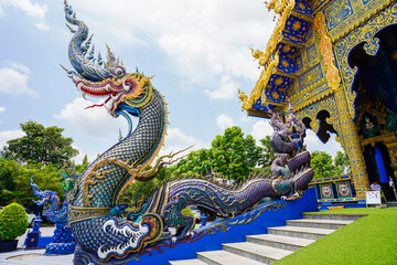 Fototapeta na wymiar Rong Sua Ten temple or Blue temple in Chiang Rai Province, Thailand