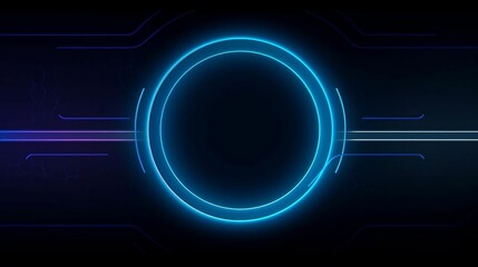 glowing circle lines on dark blue background v1