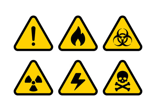 Vector Set of Safety Caution Signs