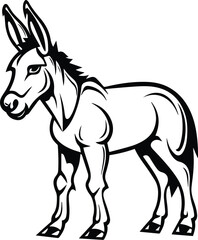 Naklejka na ściany i meble Donkey Logo Monochrome Design Style