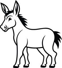 Obraz na płótnie Canvas Donkey Logo Monochrome Design Style
