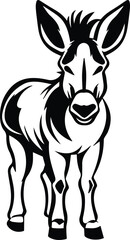 Naklejka premium Donkey Logo Monochrome Design Style