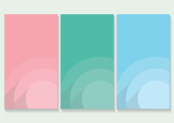 set of colorful banner poster with round shapes