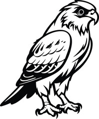 Naklejka premium Falcon Logo Monochrome Design Style