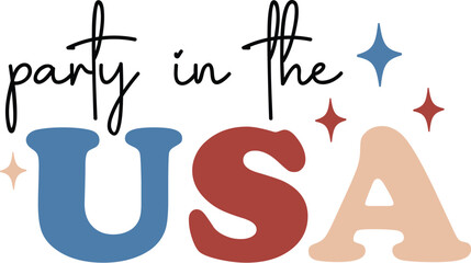 Party in the USA Vector Tshirt Design, Party in the USA Design